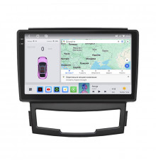 Штатная магнитола Lesko для SsangYong Korando III 2010-2013 экран 9" 4/64 QLED CarPlay 4G Wi-Fi GPS 360 Prime