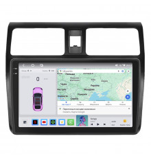 Штатная магнитола Lesko для Suzuki Swift III 2004-2011 экран 10" 4/64 QLED CarPlay 4G Wi-Fi GPS 360 Prime