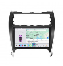 Штатная магнитола Lesko для Toyota Camry (USA) VII (V55) 2011-2015 экран 10" 4/64 QLED CarPlay 4G Wi-Fi GPS 360 Prime