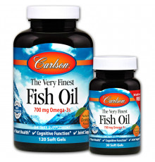 Риб'ячий жир, Fish Oil, Carlson, апельсин, вищої якості, 120+30 гелевих капсул