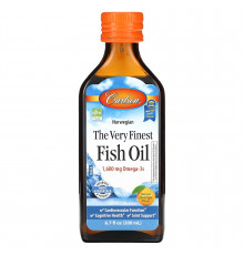 Риб'ячий жир, The Very Finest Fish Oil, Carlson, норвезький, вищої якості, натуральний апельсин, 200 мл