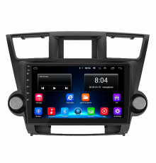 Штатная магнитола Lesko для Toyota Highlander II (U40) Рестайлинг 2010-2013 экран 10" 2/32Gb Wi-Fi GPS Base