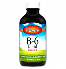 Витамин В6 (пиридоксин), Vitamin B6, Carlson, 120 мл