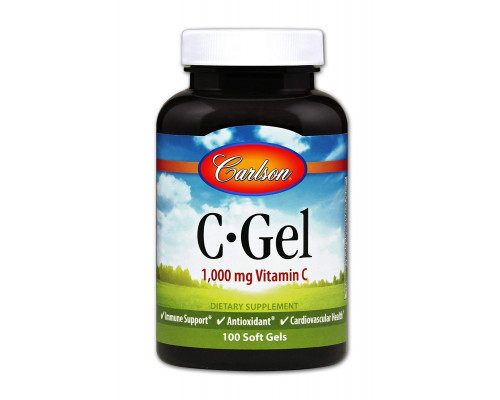 Вітамін C, C-Gel, Carlson, 1000 мг, 100 гелевих капсул