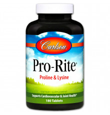L- пролин L- лизин, Proline & Lysine, Carlson, 180 таблеток