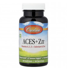 Вітаміни А, С, Е плюс селен та цинк, Aces + Zn®, Carlson, 60 гелевих капсул