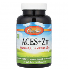 Вітаміни А, С, Е плюс селен та цинк, Aces + Zn, Carlson, 120 гелевих капсул