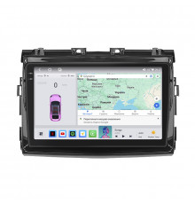 Штатная магнитола Lesko для Toyota Previa III (XR50) 2006-2019 экран 9" 4/64 QLED CarPlay 4G Wi-Fi GPS 360 Prime