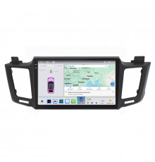 Штатная магнитола Lesko для Toyota RAV4 IV (CA40) 2012-2015 экран 10" 4/64 QLED CarPlay 4G Wi-Fi GPS 360 Prime