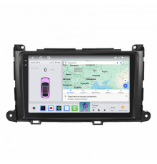 Штатная магнитола Lesko для Toyota Sienna III 2010-2014 экран 9" 4/64 QLED CarPlay 4G Wi-Fi GPS 360 Prime