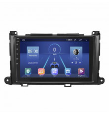 Штатная магнитола Lesko для Toyota Sienna III 2010-2014 экран 9" 6/128Gb 4G Wi-Fi GPS Top