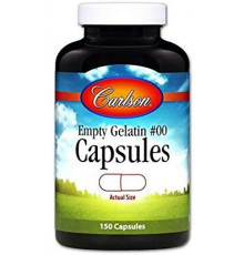 Желатинова капсула велика # 00, Large # 00 Empty Caps, Carlson, порожня, 150 капсул