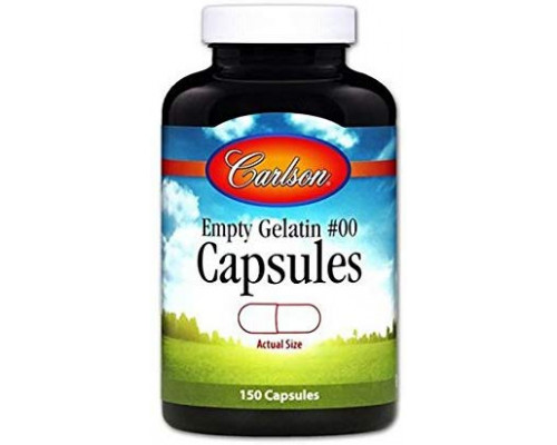 Желатинова капсула велика # 00, Large # 00 Empty Caps, Carlson, порожня, 150 капсул