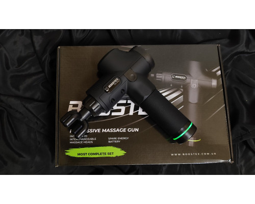 Масажний пістолет ударного типу Boostex (massage gun) 30 режимів, 21 насадка, кейс.