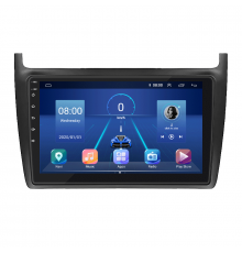Штатная магнитола Lesko для Volkswagen Polo V 2009-2015 экран 9" 6/128Gb 4G Wi-Fi GPS Top
