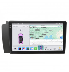 Штатная магнитола Lesko для Volvo S60 I Рестайлинг 2004-2009 экран 9" 4/64 QLED CarPlay 4G Wi-Fi GPS 360 Prime
