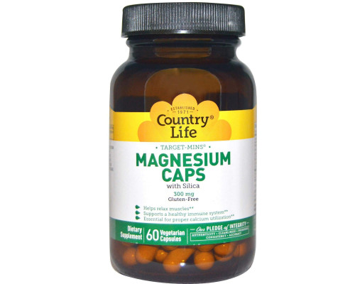 Магній, (Magnesium), Country Life, 300 мг, 60 капсул