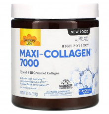 Коллаген макси с витамином А и С плюс биотин, Maxi-Collagen, C & A plus Biotin, Country Life, порошок без запаха, 213 г