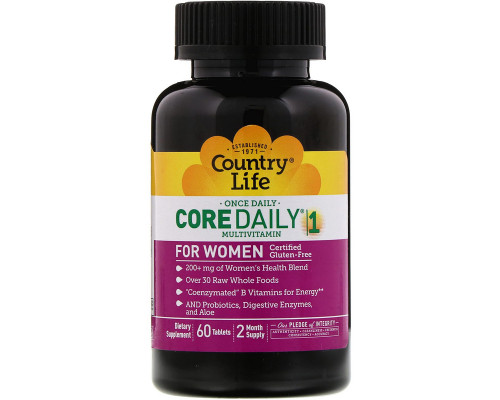 Вітаміни для жінок, Multivitamins, Country Life, 1 в день, 60 таблеток
