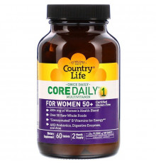 Витамины для женщин 50+, Core Daily-1 Multivitamins, Country Life, 1 в день, 60 таблеток