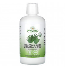Сок алоэ вера с микрочастицами, Aloe Vera Juice, Dynamic Health, органик, неприправленный, 946 мл