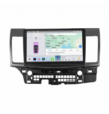 Штатная магнитола Lesko для Mitsubishi Lancer X Рестайлинг 2 2015-2017 экран 10" 4/64 QLED CarPlay 4G Wi-Fi GPS 360 Prime