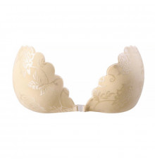 Бюстгальтер-невидимка Fly Bra G00D89 с эффектом Рush Up без бретелей кружевной лиф Бежевый B