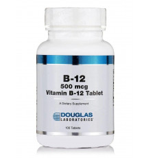 Витамин В12, Vitamin B-12, Douglas Laboratories, 500 мкг, 100 таблеток
