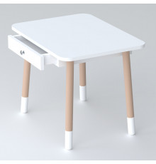 Дитячий столик з висувним ящиком 46х60х45, стіл трюмо в дитячу кімнату, білий