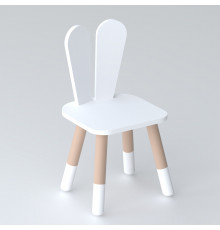 Дитячий стільчик вушка зайчика 26.5х26х25 см, стілець у дитячу кімнату до 7 років, білий