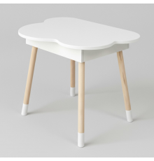 Дитячий стіл хмаринка з нішею 54х68х50, столик трюмо з відкидним верхом, білий