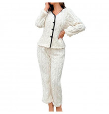 Женская тёплая пижама 5312 White костюм для дома L