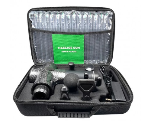 Ударний перкусійний масажер Rlaxyoo S3 Massage Gun (12 насадок) 30 режимів (Карбон)