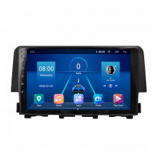 Штатная магнитола Lesko для Honda Civic X 2015-2021 экран 9" 4/32Gb 4G Wi-Fi GPS Top
