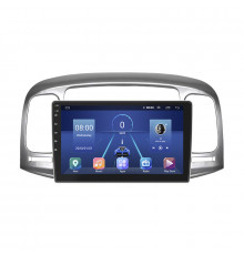 Штатная магнитола Lesko для Hyundai Verna II 2005-2010 экран 9" 4/32Gb 4G Wi-Fi GPS Top