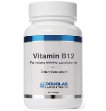 Витамин В12 гидроксикобаламин, Vitamin B12, Douglas Laboratories, 2500 мкг, 60 быстрорастворимых таблеток