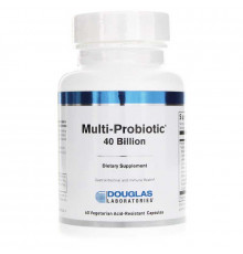 Підтримка кишкової флори, Multi-Probiotic, Douglas Laboratories, 40 млрд КУО, 60 вегетаріанських кислостійких капсул