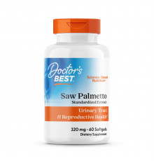 Со Пальметто, Saw Palmetto, Doctor's Best, екстракт, 320 мг, 60 гелевих капсул