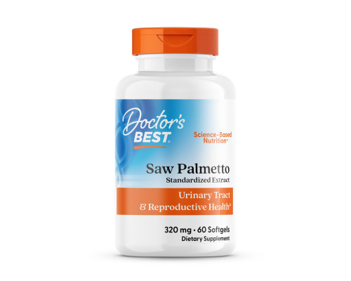 Со Пальметто, Saw Palmetto, Doctor's Best, екстракт, 320 мг, 60 гелевих капсул