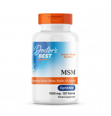 Метилсульфонилметан, МСМ, MSM with OptiMSM®, Doctor's Best, з OptiMSM®, 1500 мг, 120 таблеток