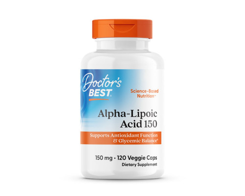 Альфа-ліпоєва кислота, Alpha Lipoic Acid, Doctor's Best, 150 мг, 120 веганських капсул