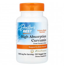 Куркумін, Curcumin, Doctor's Best, комплекс, з високим ступенем засвоєння, 120 рослинних капсул
