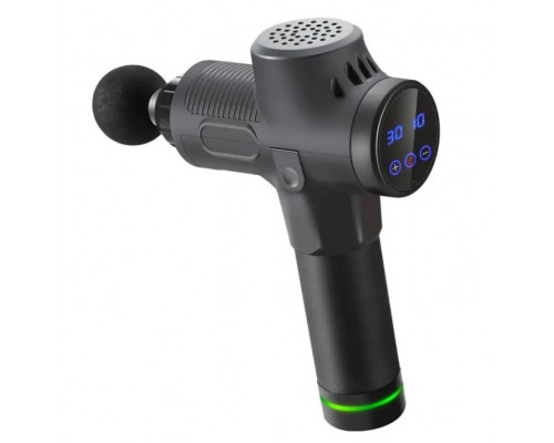 Масажер Massage Gun Max з 30 режимами та 12 насадками в комплекті (чорний)