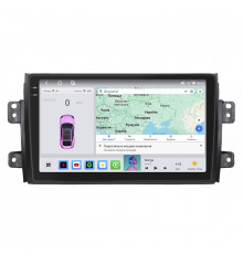 Штатная магнитола Lesko для Suzuki SX4 I (Classic) Рестайлинг 2009-2014 экран 9" 4/64 QLED CarPlay 4G Wi-Fi GPS 360 Prime
