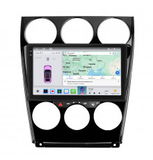 Штатная магнитола Lesko для Mazda 6 I (GG) Рестайлинг 2005-2008 экран 9" 4/64 QLED CarPlay 4G Wi-Fi GPS 360 Prime