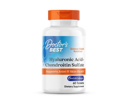 Гіалуронова кислота з хондроїтином, Hyaluronic Acid with Chondroitin, Doctor's Best, з колагеном BioCell, 60 таблеток