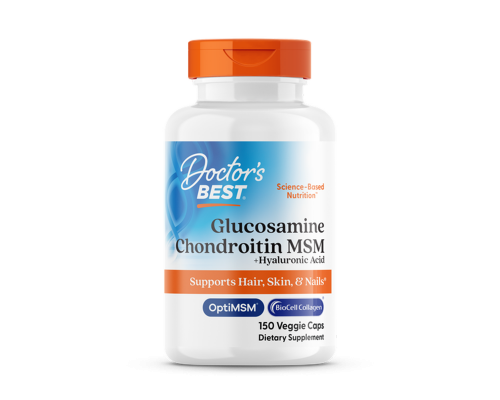 Глюкозамін, xондроітін, МСМ + гіалуронова кислота, Glucosamine Chondroitin MSM, Doctor's Best, 150 капсул