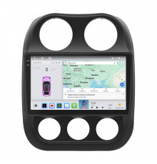 Штатная магнитола Lesko для Jeep Compass I Рестайлинг 2 2013-2016 экран 10" 4/64 QLED CarPlay 4G Wi-Fi GPS 360 Prime