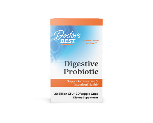 Пробіотики, Digestive Probiotic, Doctor's Best, для травної системи, 20 млрд КУО, 30 капсул