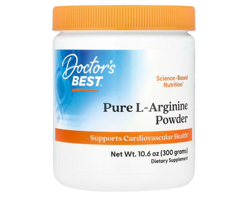 Аргінін, L-Arginine, Doctor's Best, чистий порошок, 300 г.